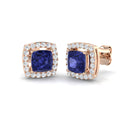 Cushion Tanzanite Earrings