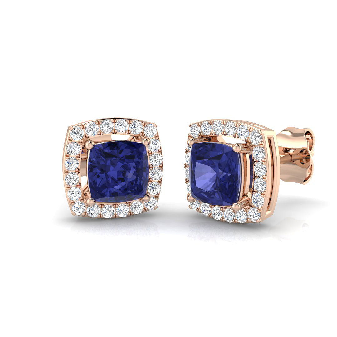 Cushion Tanzanite Earrings