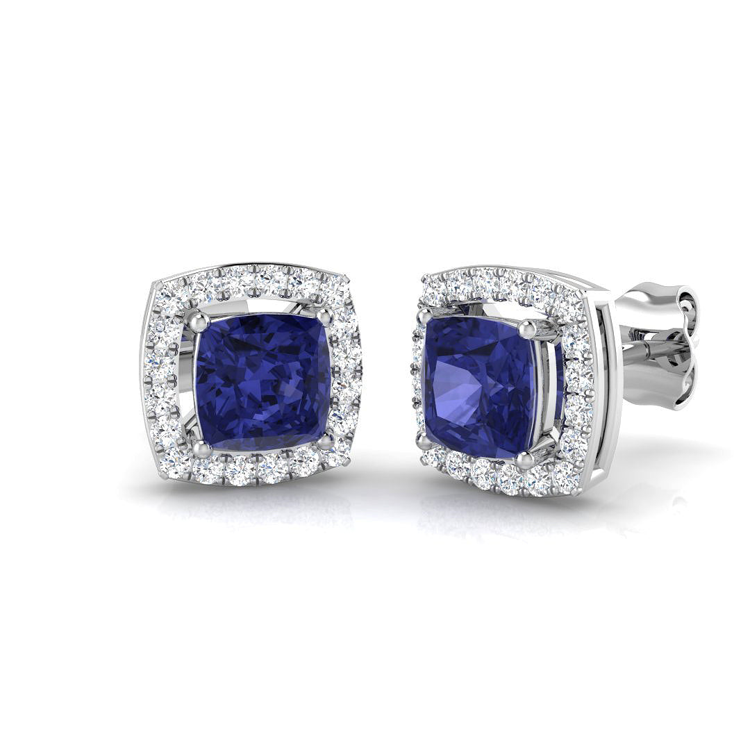 Cushion Tanzanite Earrings