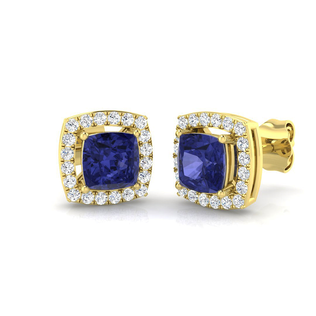 Cushion Tanzanite Earrings