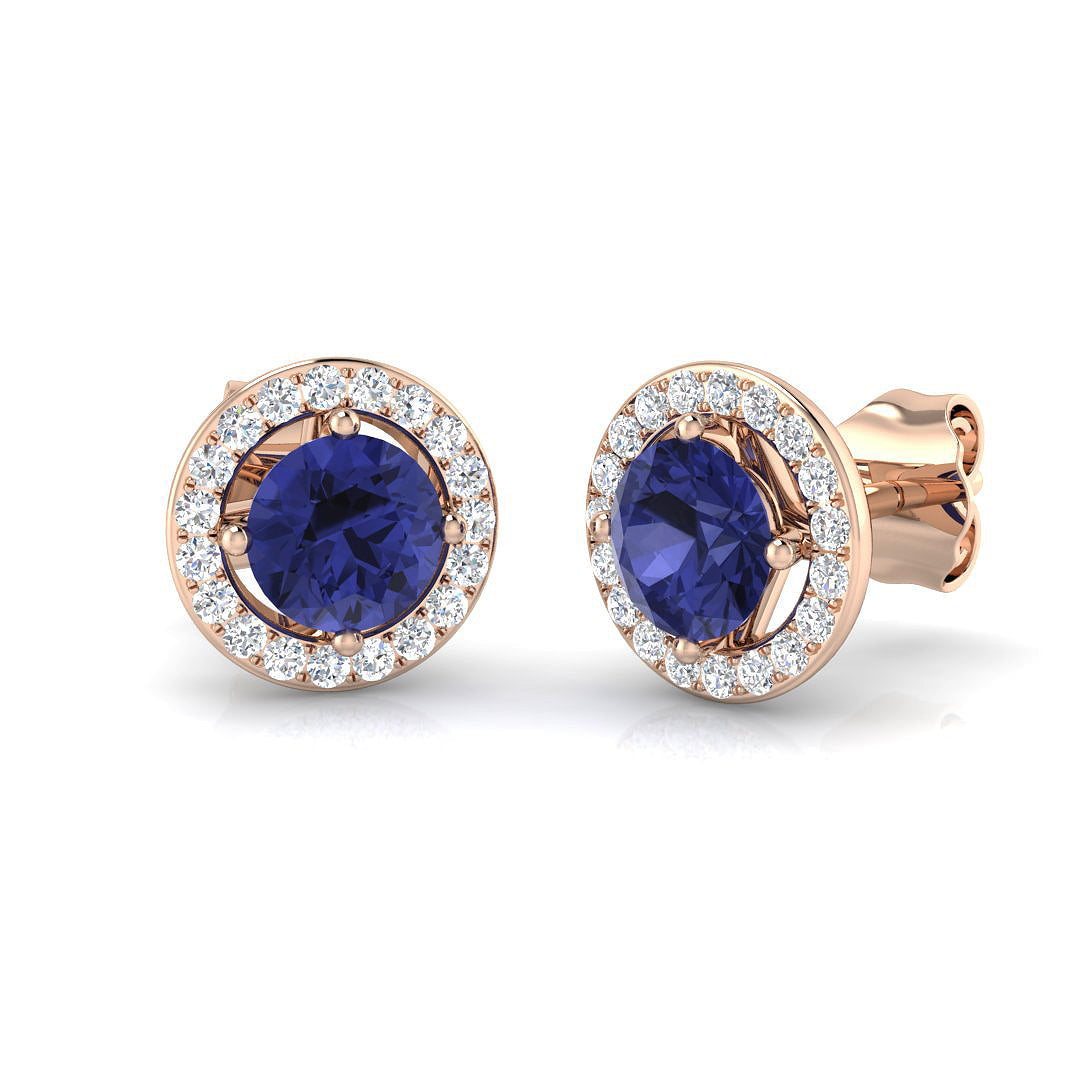 Round Tanzanite Earrings