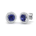Round Tanzanite Earrings