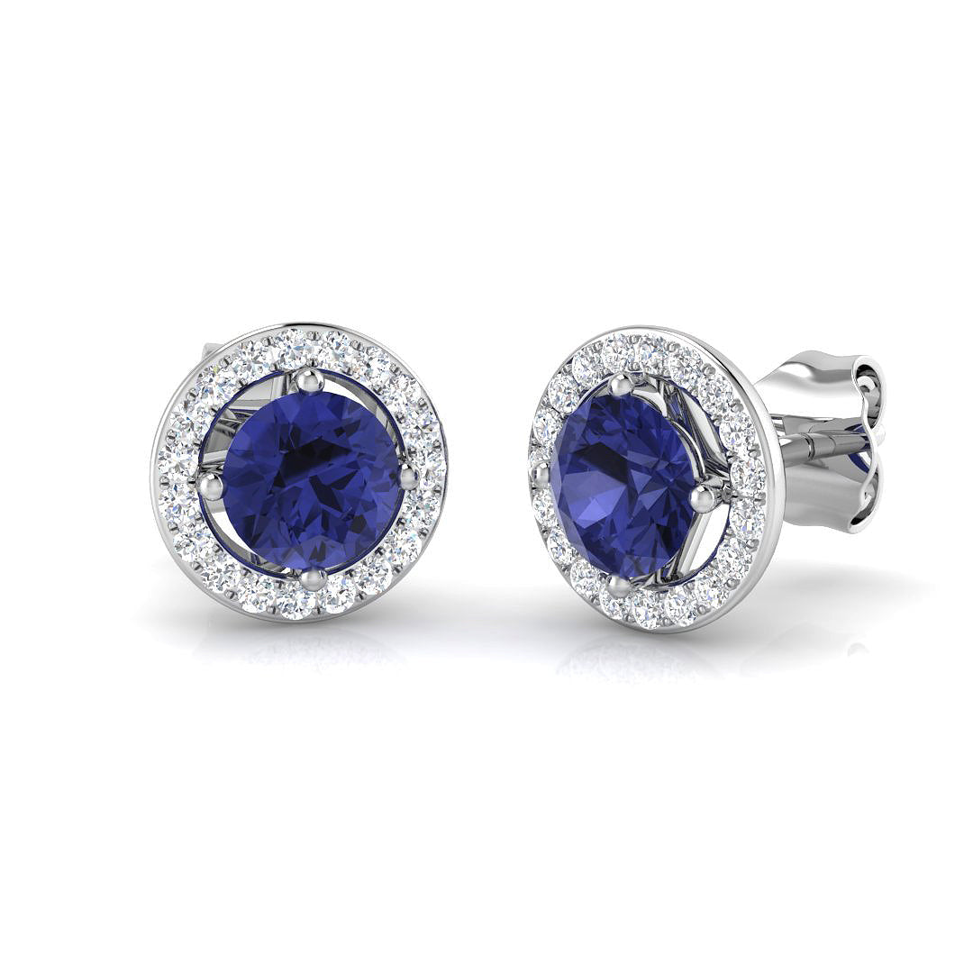 Round Tanzanite Earrings