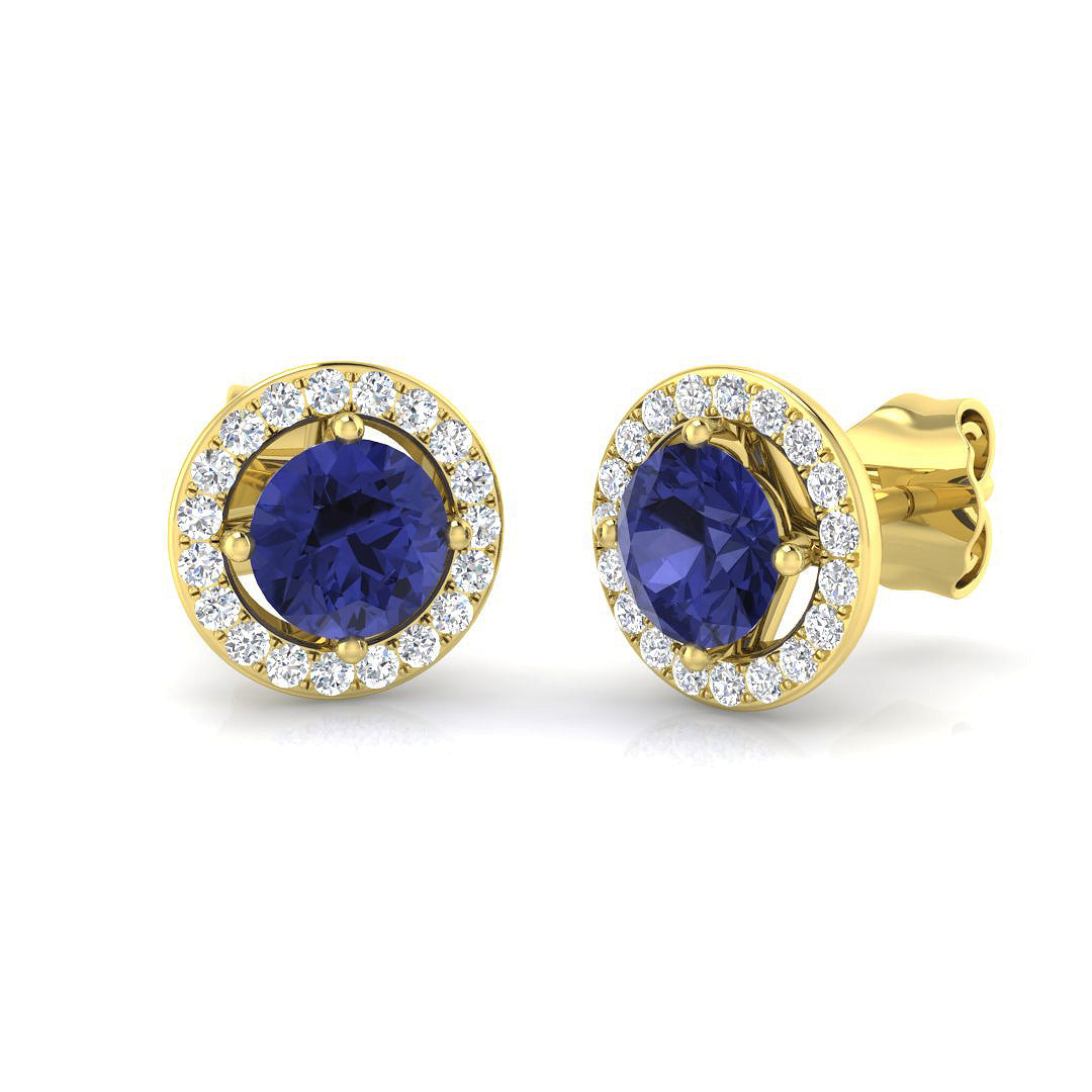 Round Tanzanite Earrings