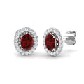 Oval Ruby Earrings
