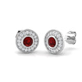 Round Ruby Earrings