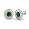 Round Emerald Earrings