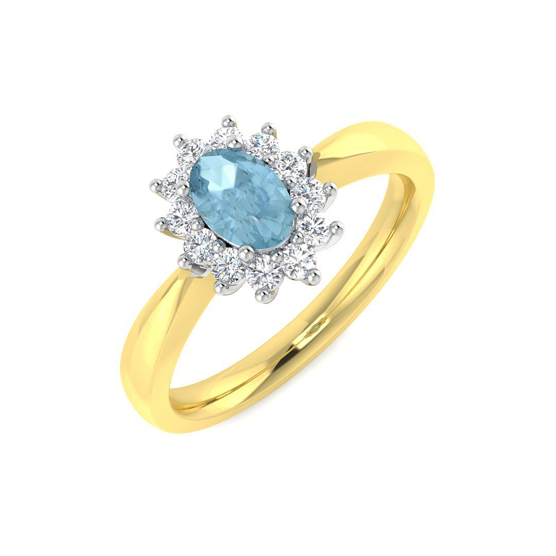 Oval Aquamarine Ring