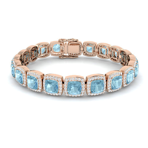 Cushion Aquamarine Bracelet