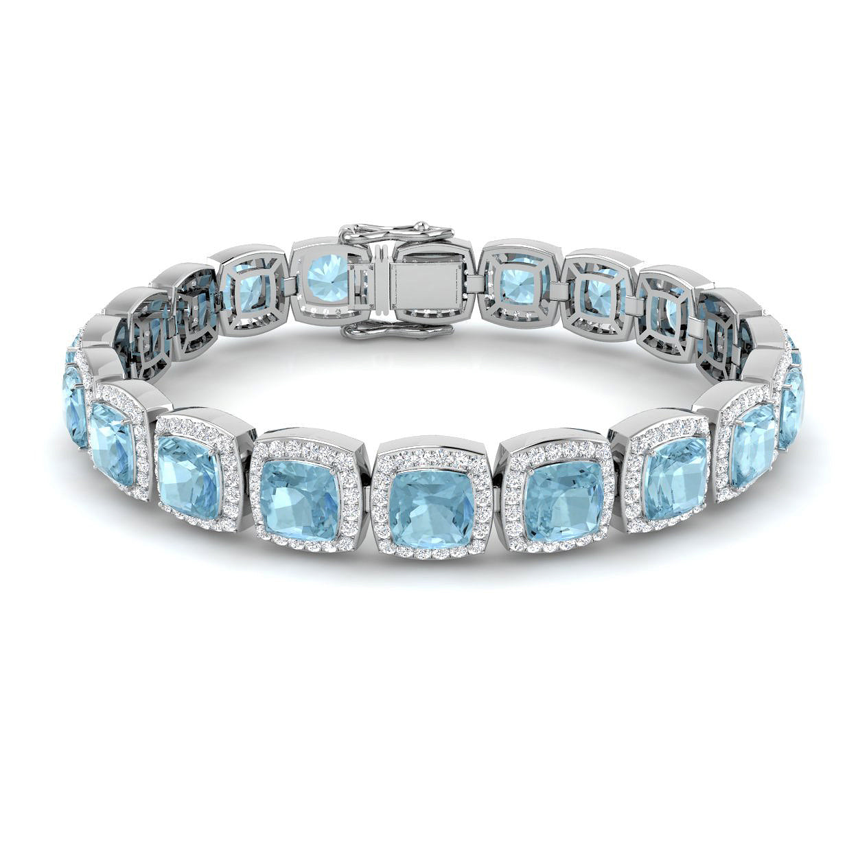 Cushion Aquamarine Bracelet