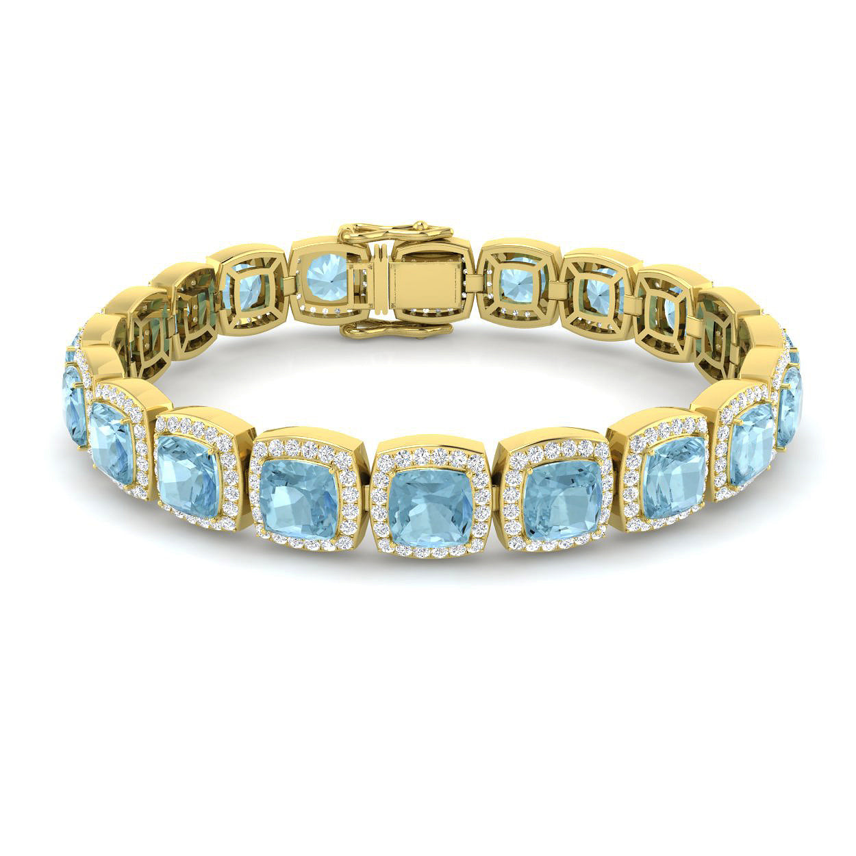 Cushion Aquamarine Bracelet