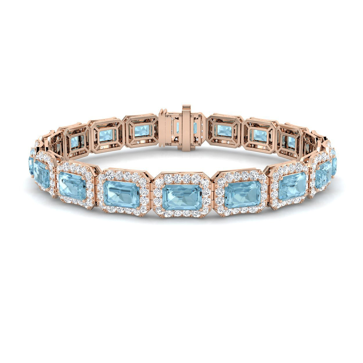 Emerald Cut Aquamarine Bracelet