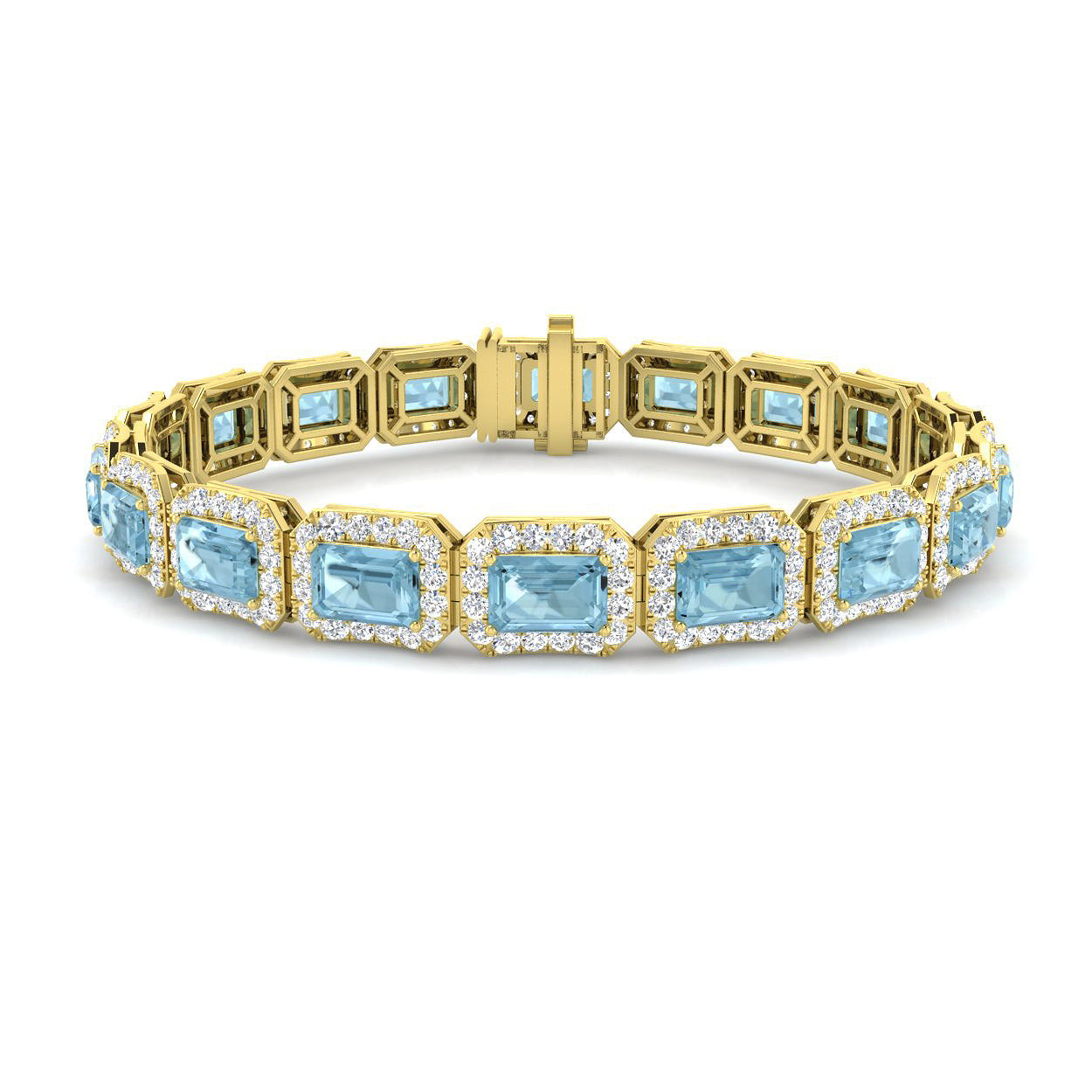Emerald Cut Aquamarine Bracelet