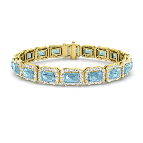 Emerald Cut Aquamarine Bracelet
