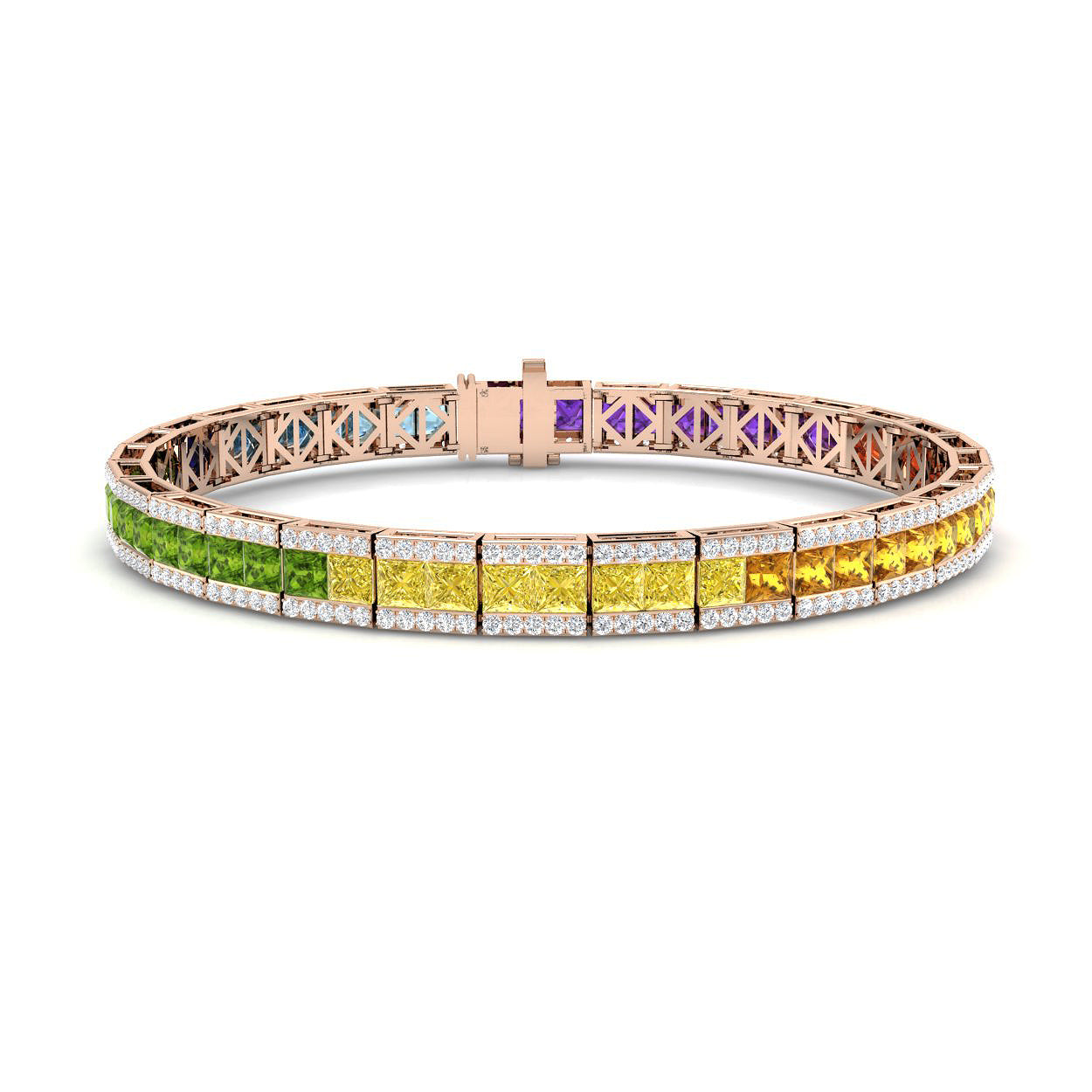 Square Multi Sapphire Bracelet