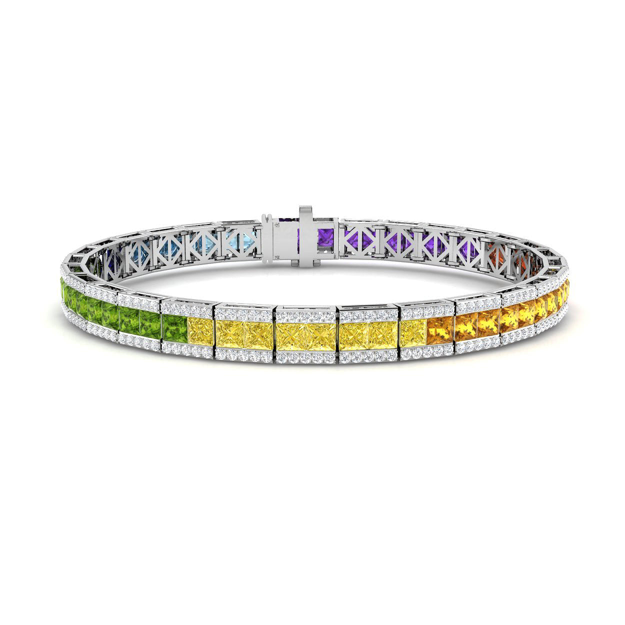 Square Multi Sapphire Bracelet