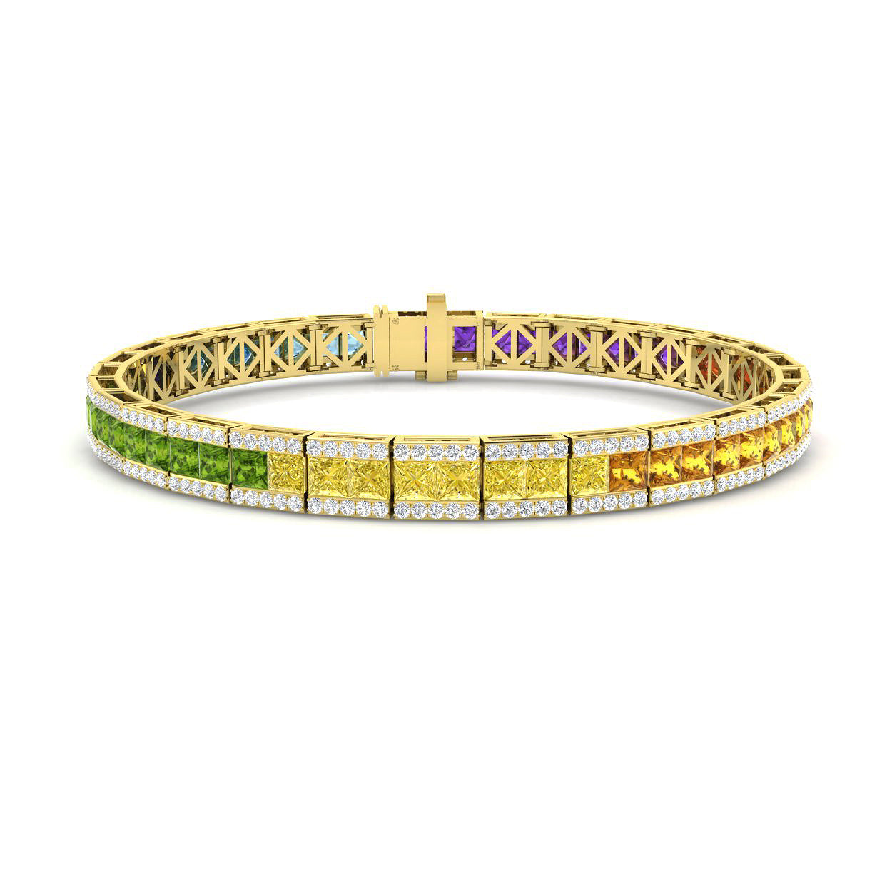 Square Multi Sapphire Bracelet