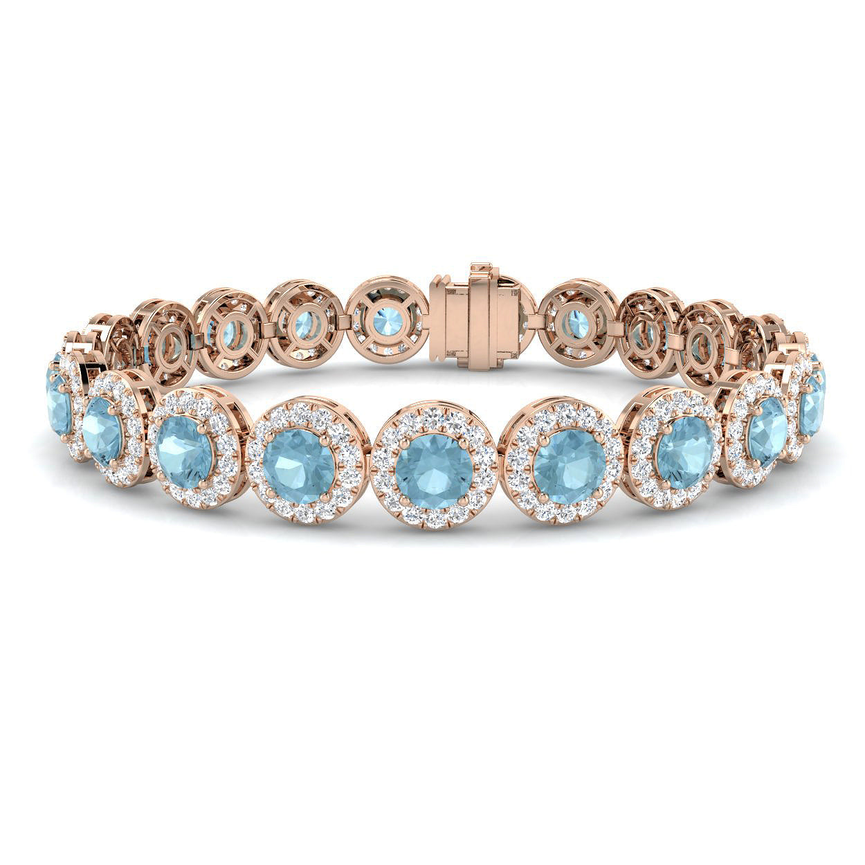 Round Aquamarine Bracelet