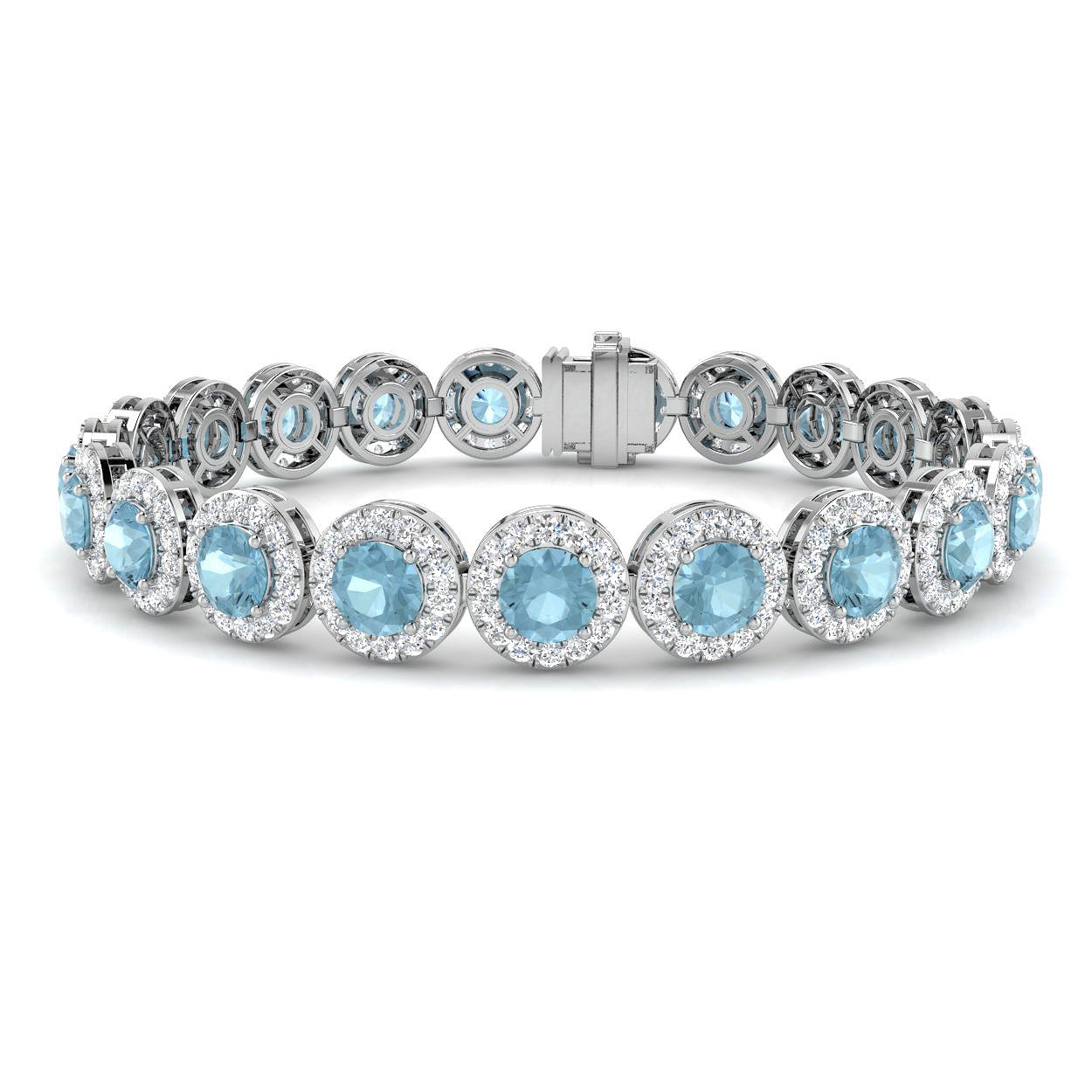 Round Aquamarine Bracelet