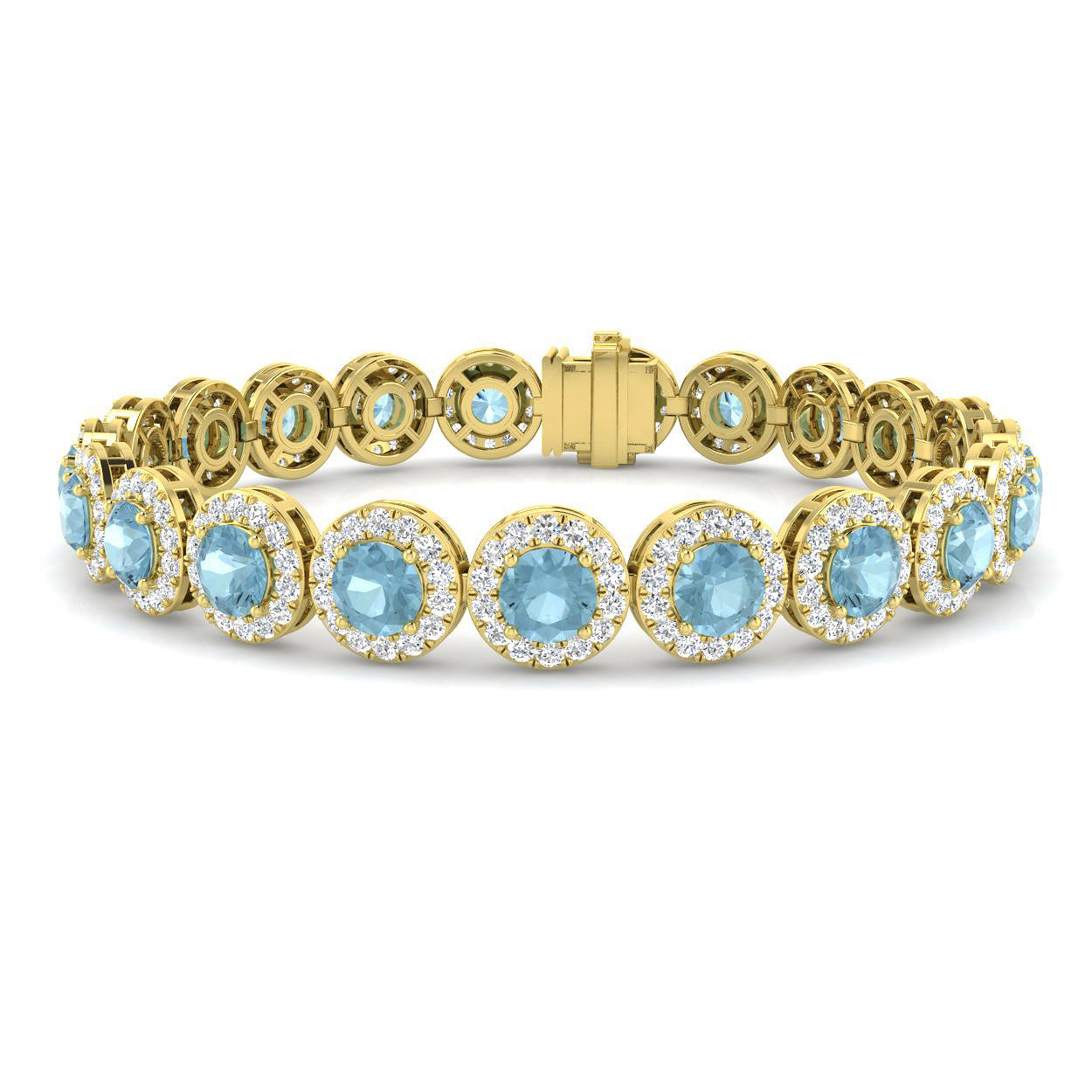 Round Aquamarine Bracelet