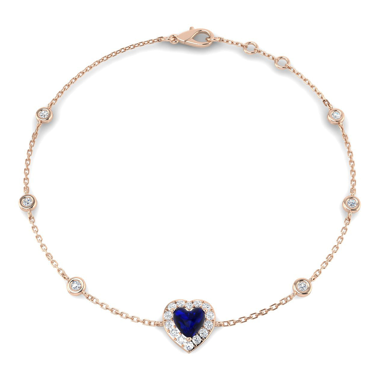 Heart Blue Sapphire Bracelet
