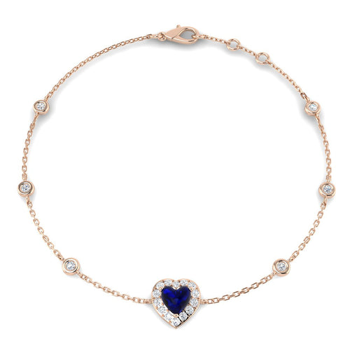 Heart Blue Sapphire Bracelet