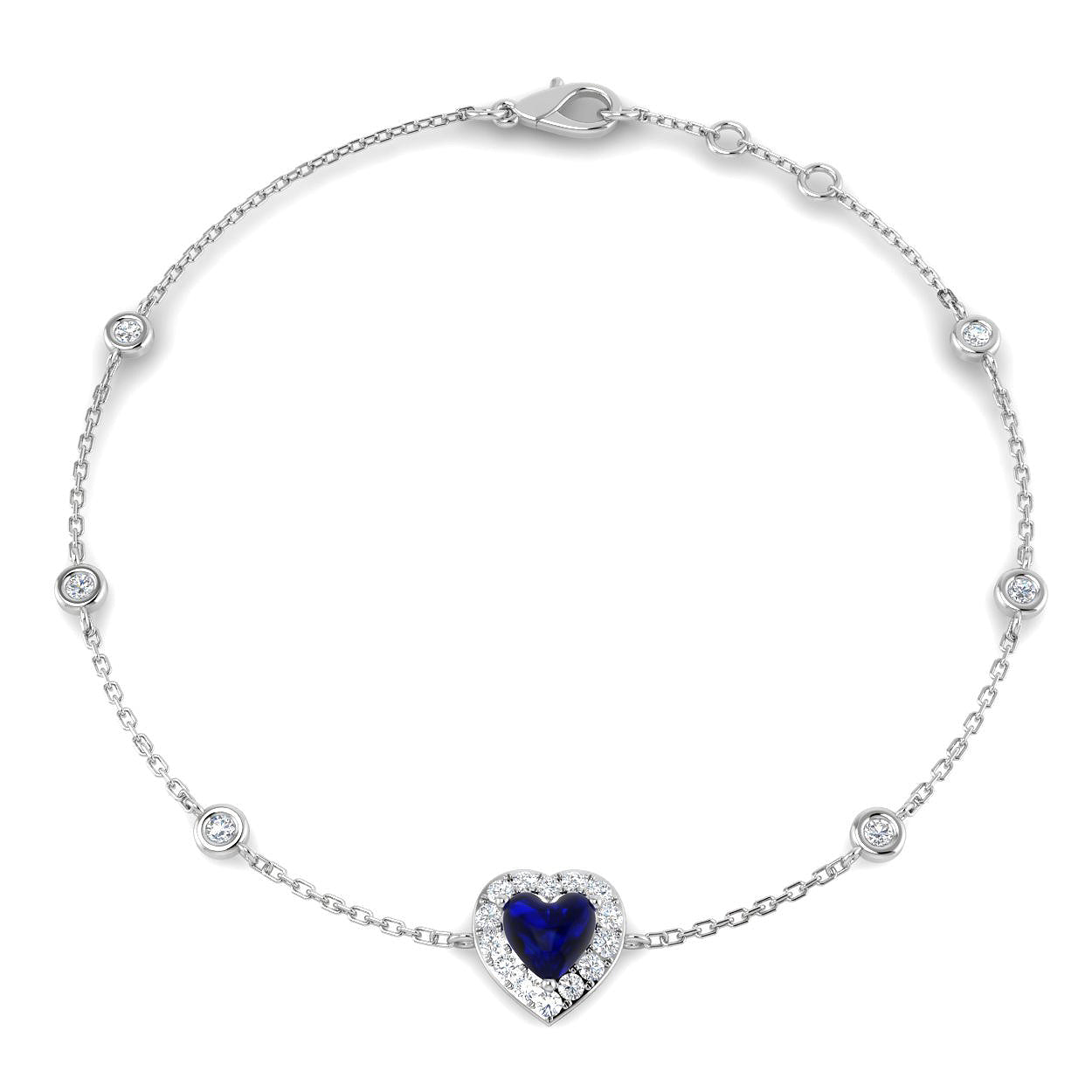Heart Blue Sapphire Bracelet
