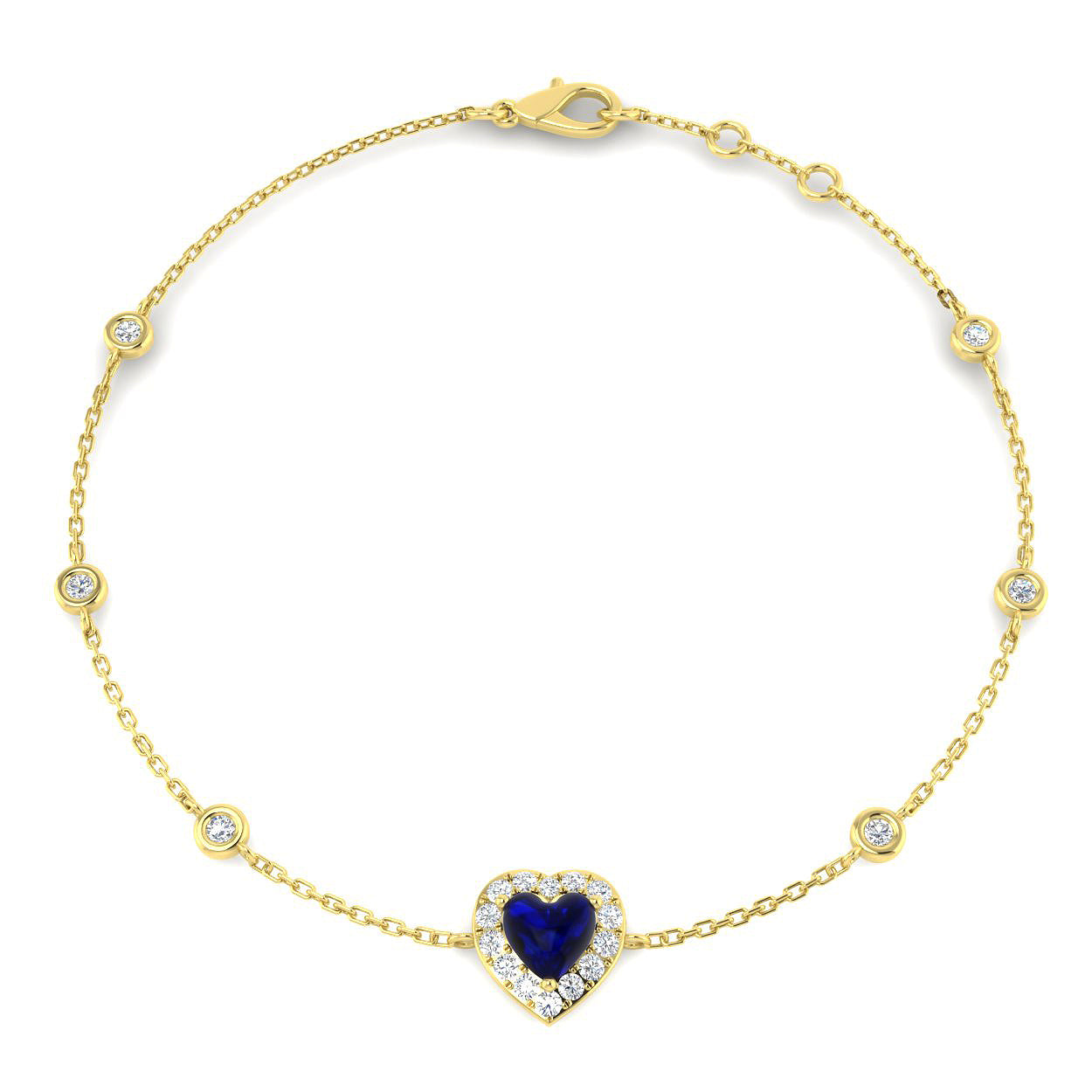 Heart Blue Sapphire Bracelet