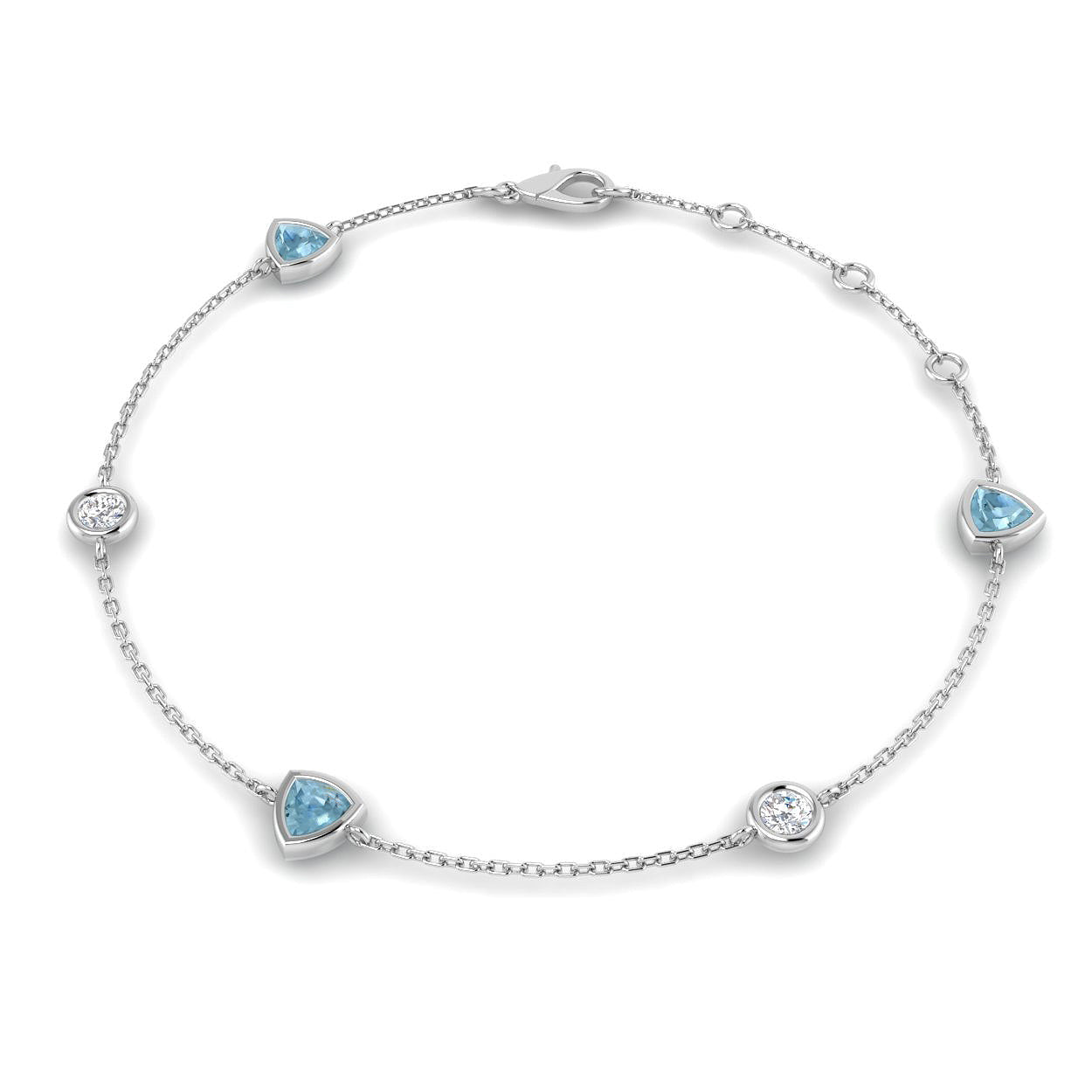 Trillion Aquamarine Bracelet