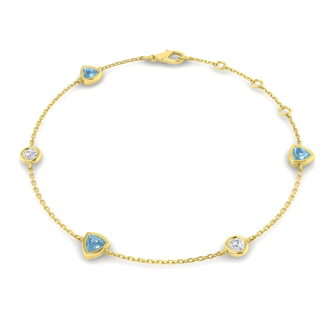Trillion Aquamarine Bracelet