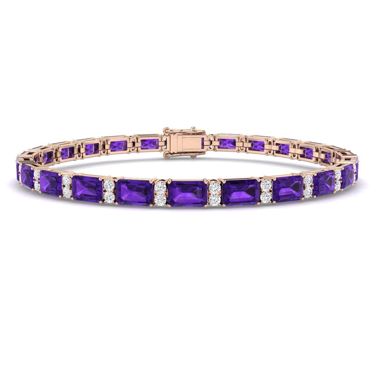 Emerald Cut Amethyst Bracelet