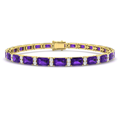 Emerald Cut Amethyst Bracelet