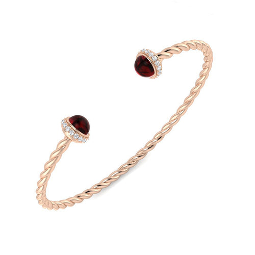 Cabochon Garnet Bangle