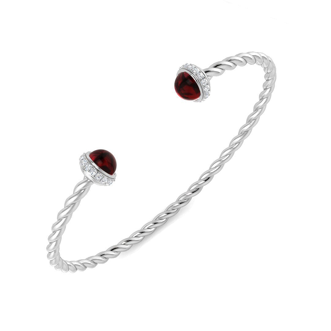 Cabochon Garnet Bangle