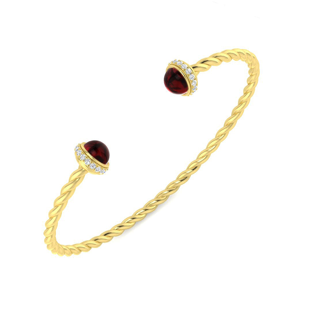 Cabochon Garnet Bangle