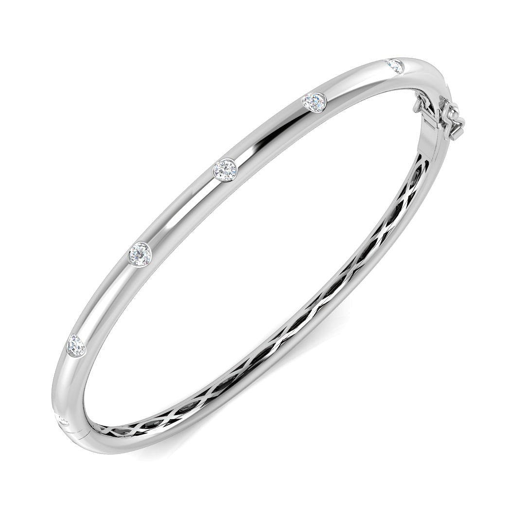 Round Diamond Bangle