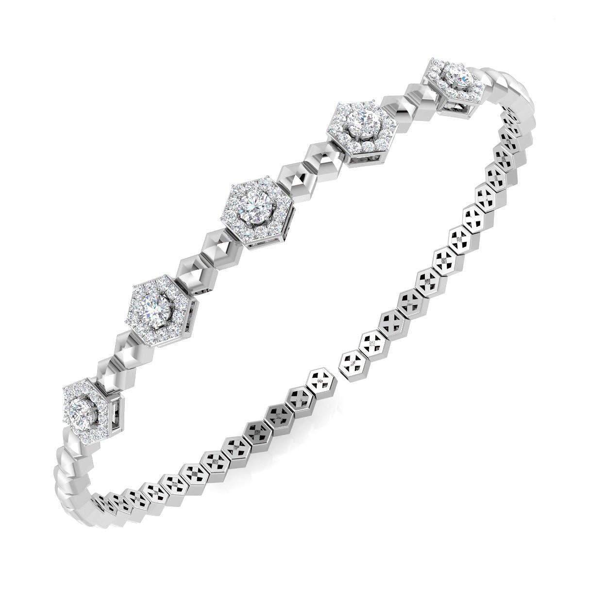 Round Diamond Bangle