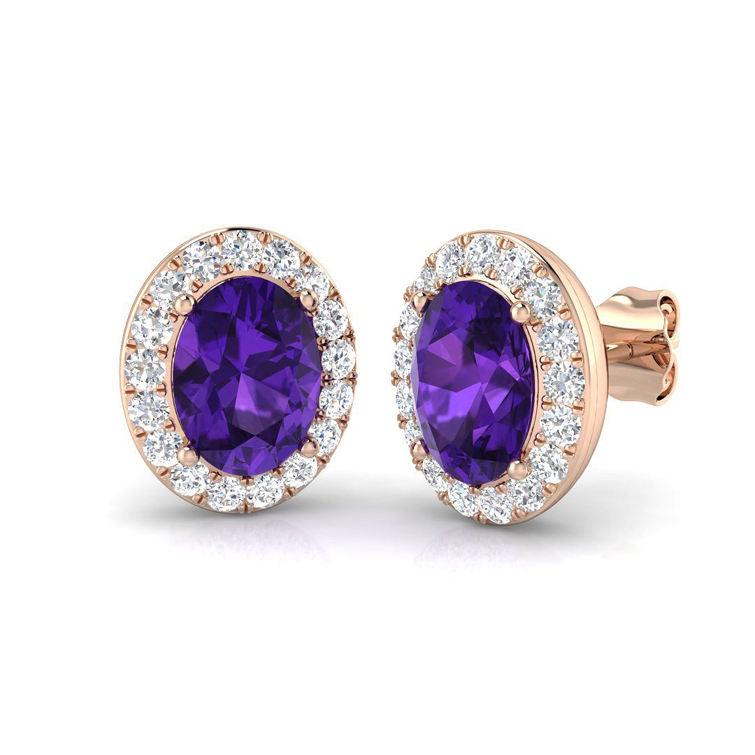 Oval Gemstone Earrings
