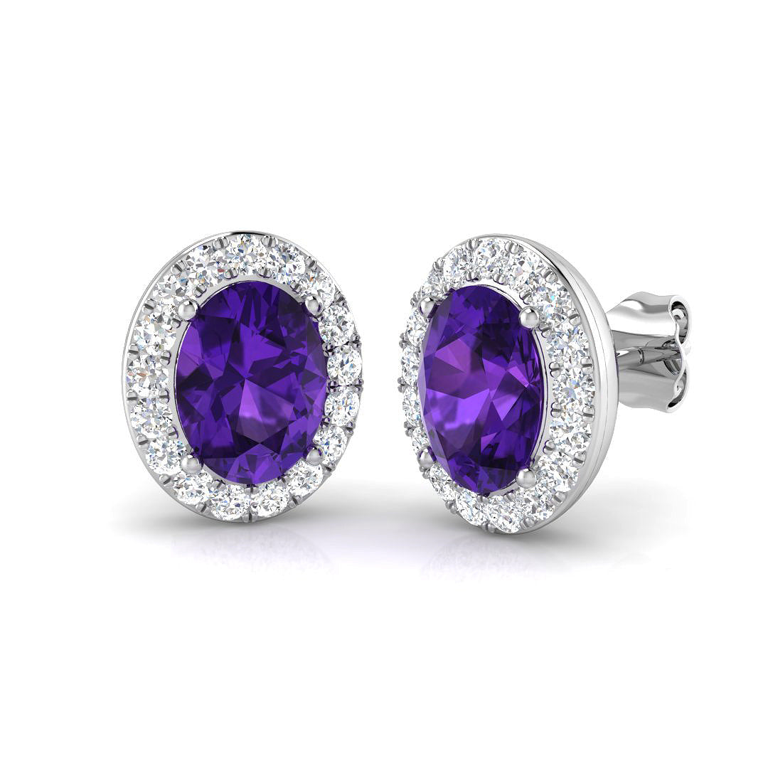 Oval Gemstone Earrings