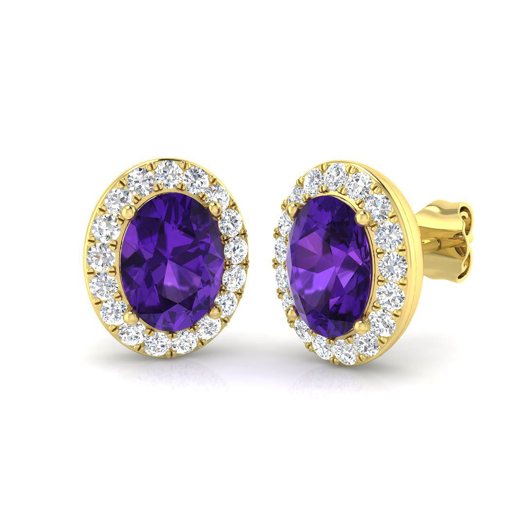 Oval Gemstone Earrings