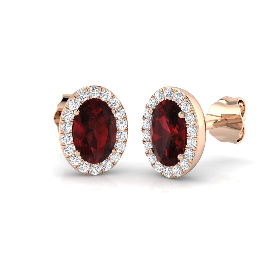 Oval Gemstone Earrings