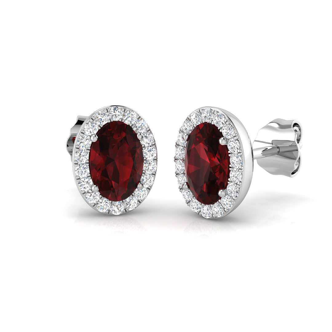 Oval Gemstone Earrings