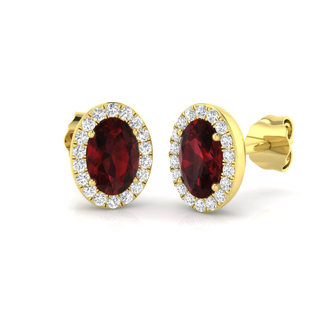 Oval Gemstone Earrings