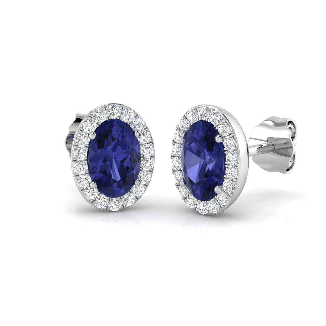 Oval Gemstone Earrings