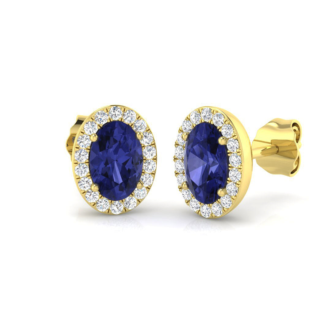 Oval Gemstone Earrings