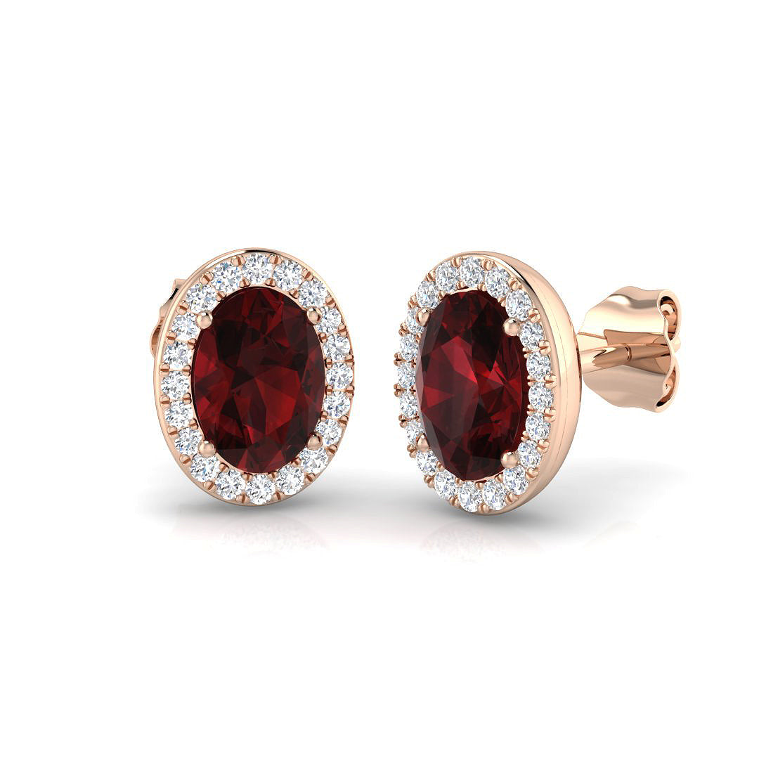 Oval Gemstone Earrings