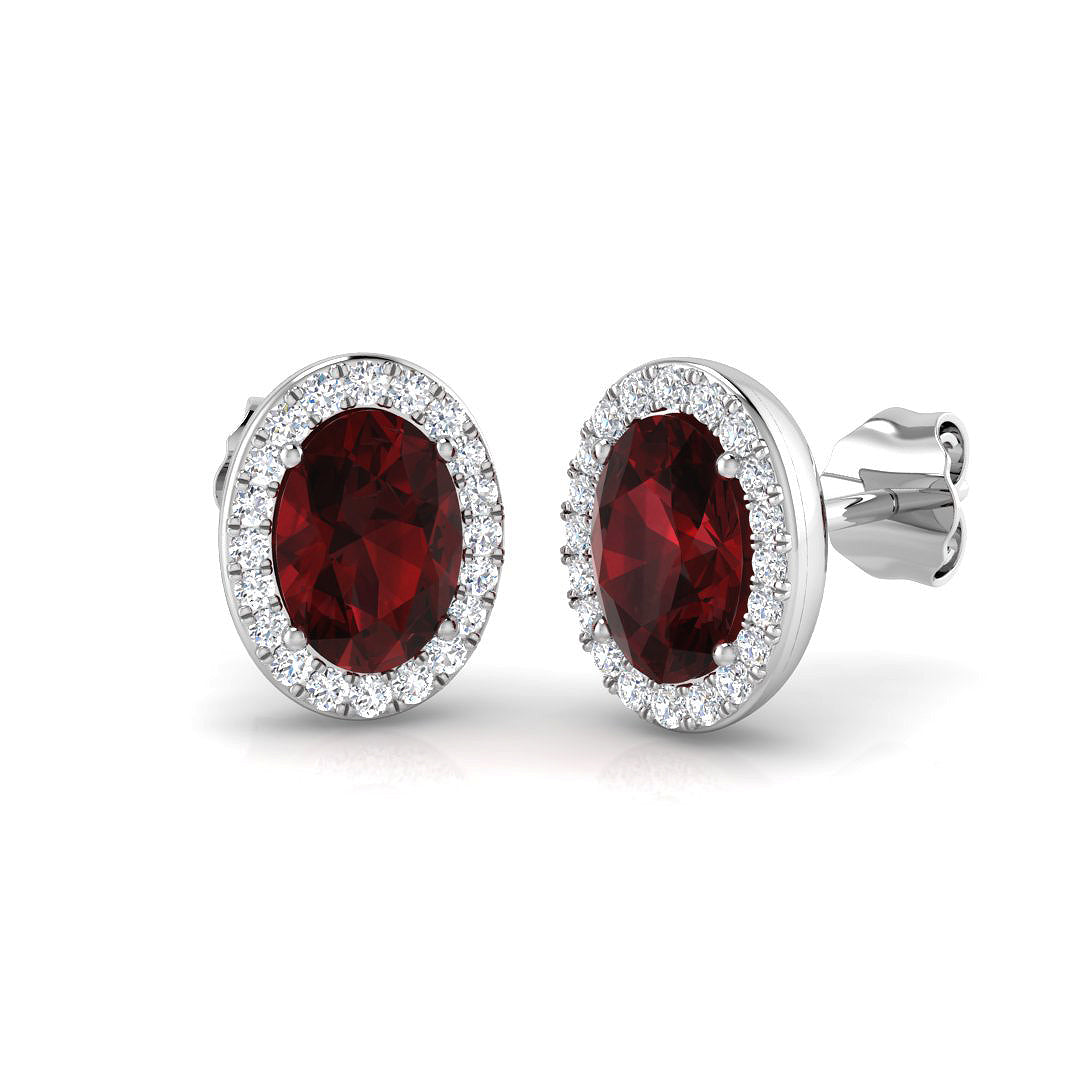 Oval Gemstone Earrings