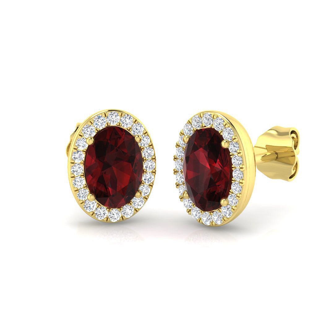 Oval Gemstone Earrings