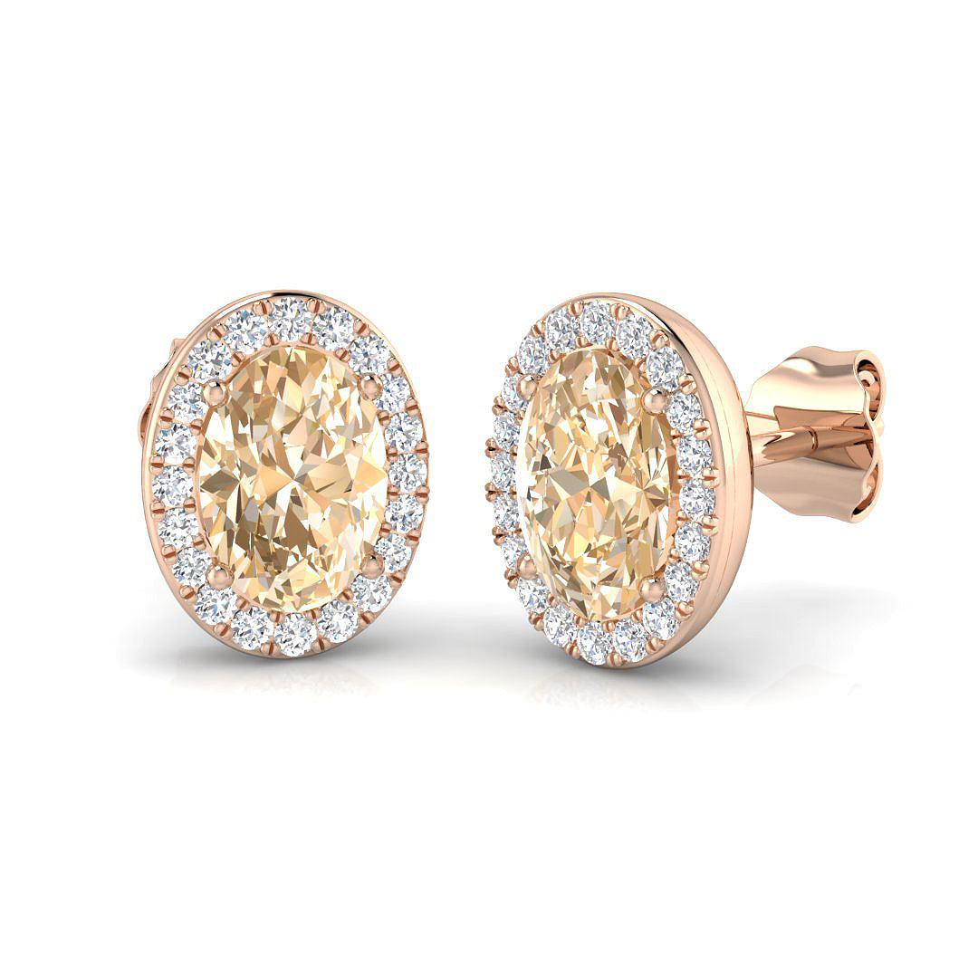 Oval Gemstone Earrings