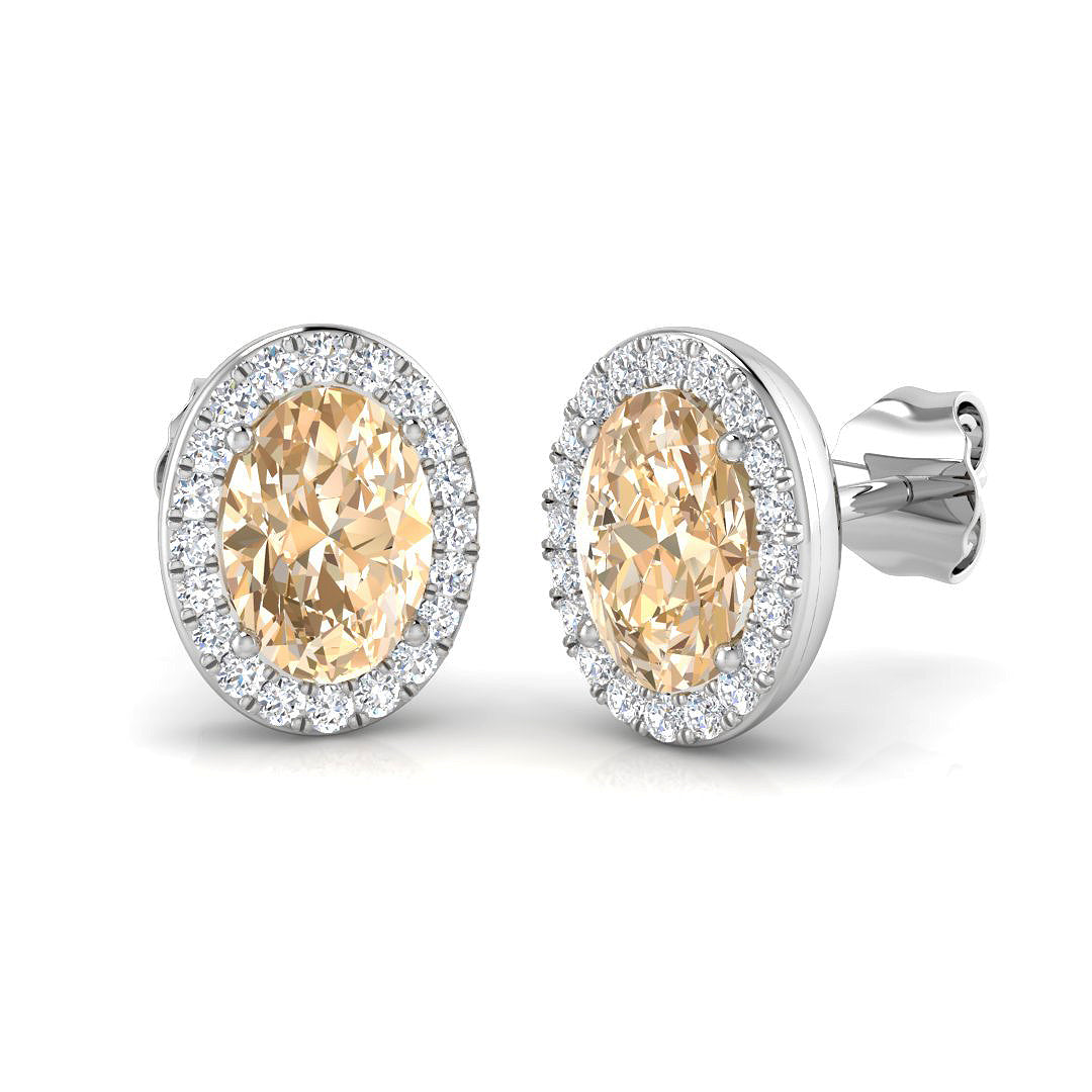 Oval Gemstone Earrings